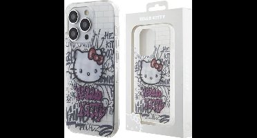 Hello - Kitty - IML Kitty On Bricks Graffiti hoesje voor iPhone - 15 - Pro - Max - wit