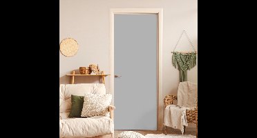 Deurposter 95x235 cm - Deursticker Grijs - Effen print - Meubelfolie zelfklevend - Deurfolie woonkamer - Interieurfolie fotobehang - Deur plakfolie - Deurstickers - Deurbehang sticker - Kamer decoratie