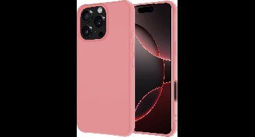 Hoesje - Geschikt voor Apple iPhone 16 Pro - Sterk & Shockproof - Hoes Cover - Siliconen Case - Lichtroze