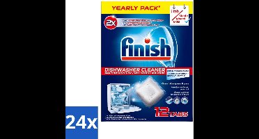 Finish - Vaatwasmachinereiniger - Anti-Vet & Anti-Vuil - 12 Tabletten - Voordeelverpakking - 24 stuks