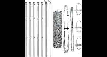 vidaXL - Hekpaal. - Zilver