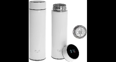 Adler - Thermos met LED-touchdisplay - inhoud 473 ml - kleur wit, AD 4506