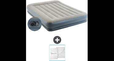 Intex Luchtbed - 2-Persoons - 152 x 203 x 30 cm - Grijs - Inclusief pomp en Hoeslaken