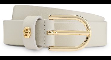 BOSS Leren Riem Scarlet Sz25 Belt W75 Cream White Crème