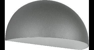 LED Tuinverlichting - Wandlamp Buitenlamp - Trion Stein - E27 Fitting - Halfrond - IP44 - Antraciet - Aluminium