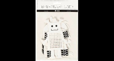 Karton - Kruissteken Karton - Dieren Robotten - Wit - 8-13 cm - 6x3 stuks