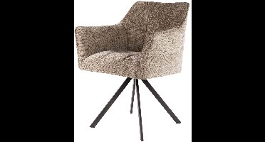 Giga Meubel Eetkamerstoel Raster - Champagne - Draaibaar - Set van 2