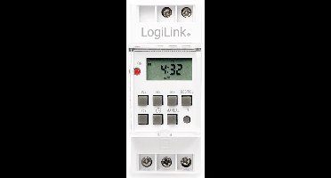 Tijdschakelklok voor montage op DIN-rail, wit