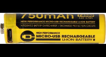 Nitecore NL1475R USB Oplaadbare 14500 Li-Ion batterij 750mAh