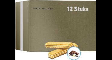 Protiplan - Penny Wafel Vanille Chocolade - 12 stuks - 12 x 42 g - Koolhydraatarme wafel - Eiwitrepen