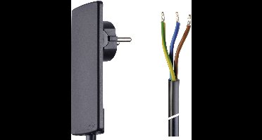 EVOline 151000151100 Aansluitkabel 1,5 m met platte stekker zwart Zwart H05VV 3G 1,5 mm²