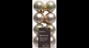 Decoris kerstballen – 16 stuks – kunststof - 4cm