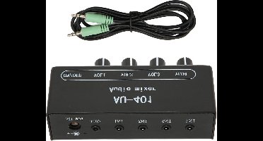 4 in 1 Audio Mixer - Onafhankelijke Volumeregeling - 3.5mm Stereobus - 2x Versterking - Lijnmixer - Anti-Interferentie - Duurzame metalen behuizing - Mini Audio Mixer voor PC Laptops