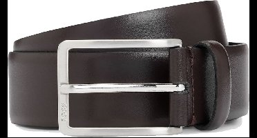 BOSS Leren Riem Erman-L Sz35 Leather Belt W100 Dark Brown Donkerbruin