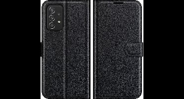 Cazy Hoesje geschikt voor Samsung Galaxy A73 - Book Hoesje met Pasjesvakken - Zwart