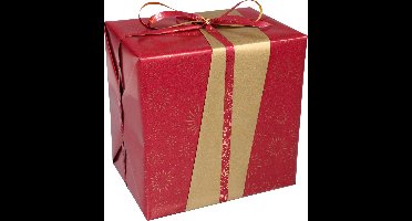 Cadeaupapier | 50cm | 200m | 80gr/m² | Vuurwerk | rood/goud