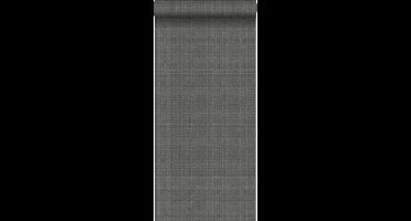 ESTAhome behang linnenstructuur donkergrijs - 53 cm x 10.05 m - 139028