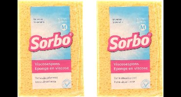 Sorbo Schoonmaak spons - 6x - 14 cm - Viscose - sponzen - schoonmaakspons - schoonmaaksponzen