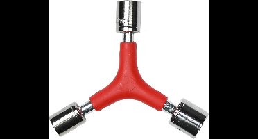 Benson Dopsleutel 3-weg - 8/9/10 mm - Comfortabel handvat - Rood