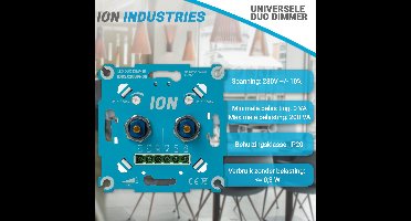 DUO Universele LED dimmer 2x 200W | Fase af/aan snijding - Pro serie