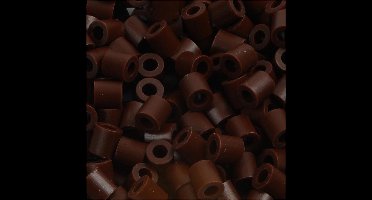 Foto kralen, afm 5x5 mm, gatgrootte 2,5 mm, medium, bruin (3), 1100 stuk