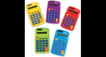 Rekenmachine vrolijke kleuren, set van 5 st.