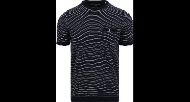 Blue Industry T-Shirt Streep Donkerblauw (navy) - Maat XXL - Heren