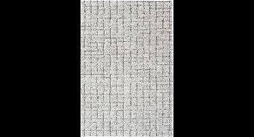 Rugsman Kyoto 014.0002.2131 Vloerkleed - 200 x 290 cm - Grijs - Rechthoekig - Polyester - Woonkamer - Geometrisch - Shaggy - Hoogpolig, Modern