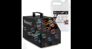 Bellenblaasmachine - BeamZ B300 - ideaal voor kinderfeestjes - met 5L vloeistof en afstandsbediening - zwart