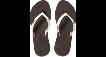 Reef Star Cushion Sassybrown/White Dames Slippers - Bruin/Wit - Maat 38,5