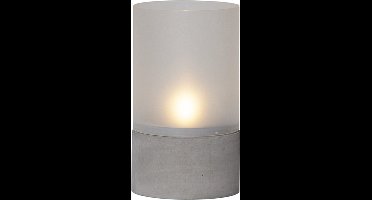 Star Trading LED tafelkaars 'Cemmy', glazen cilinder, betonnen voet, 18cm
