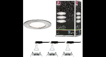 LED-inbouwlamp Nova Basisset star IP44 rond 78mm GU10 3x6,5W 3x460lm 230V 2700K Staal geborsteld