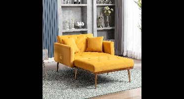 Relaxfauteuil – Relaxstoel – Loungefauteuil – Verstelbare Fauteuil – Leunstoel – Verstelbare Rugleuning – Luxe Velvet Bekleding – Maximaal 220 kg Belastbaar