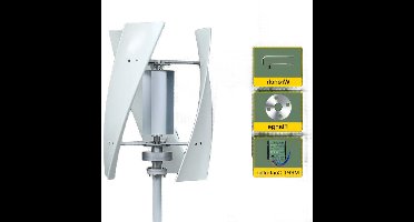 Windturbine – Compacte Windmolen – Duurzame Energie – Verticale As – Stille Generator – 2000W – Glasvezelbladen - 12V - Met MPPT-controller