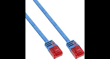 InLine® Platte patchkabel, UTP, Cat. 6, blauw, 15m