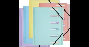 Exacompta 10x Sorteermap polypropyleen met 3 kleppen Chromalin Pastel 6 verdelingen - Geassorteerd - 56170E