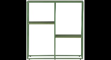 Staal wandkast 5 planken groen.