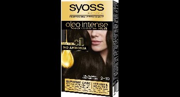Syoss Oleo Intense 2-10 Haarverf - Bruinzwart - Permanente Haarkleuring - Ammoniakvrij - Met Voedende Oliën - 100% Grijsdekking - Langdurige Kleur - 1 stuk