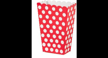 Haza Original Feestdoosjes Polkastip Rood 14 X 9 Cm 8 Stuks