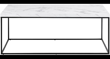 Salontafel Brennero Rechthoek Wit Marmerlook 110cm - Giga Living