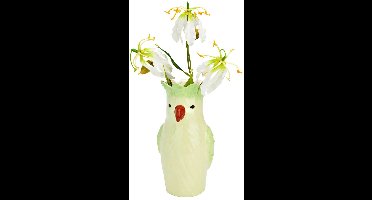 Bloemenvaas Papegaai - groen - keramiek - 13 x 25 x 13 cm - vaas