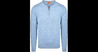 Suitable Crew Zip Merino Lichtblauw - Maat M - Heren - Quarter zip - Schipperstrui met rits - Volwassen mannen - Sweater