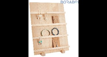 Boraboi® Sieradenhouder - 4-Laags Houten Display - 39x30 cm - Natuurkleur