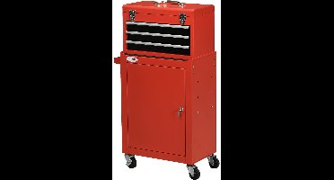 Gereedschapskoffer – Gereedschapstrolley – Opbergtrolley – Werkplaatswagen – Sorteerbox – 2-in-1 Afneembare Kist – Verstelbare Laden Met EVA Bescherming