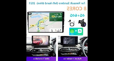 Autoradio – Multimedia Systeem – Navigatie – Car Stereo – Auto Radio – 25,65 cm Touchscreen – 8-Kern Processor met 4G+64GB – Draadloos CarPlay & Android Auto