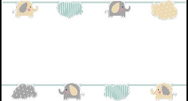 Vegaoo - Kartonnen slinger baby olifant 2 m en wolken