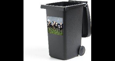 Container sticker Friese koe - Grijze lucht boven de kudde Friese koeien Klikosticker - 40x40 cm - kliko sticker - weerbestendige containersticker