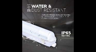 HOFTRONIC - LED TL armatuur 60cm - LED - Waterdicht - Flikkervrij - Koppelbaar - 9 Watt - 990 lumen - 110 lm/W - 230V - 3000K Warm wit - TL armatuur voor werkplaatsen, garages, bedrijfshallen en magazijnen