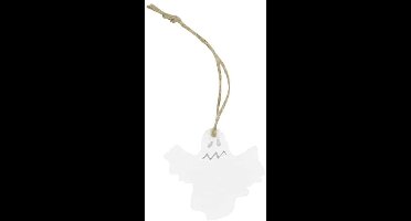 Houten hanger Spook (24 stuks) – Wit | 5 cm x 5,5 cm -