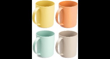 Plasticforte onbreekbare Drinkbekers - kunststof - 350 ml - 8x stuks - kinderen - mix kleuren